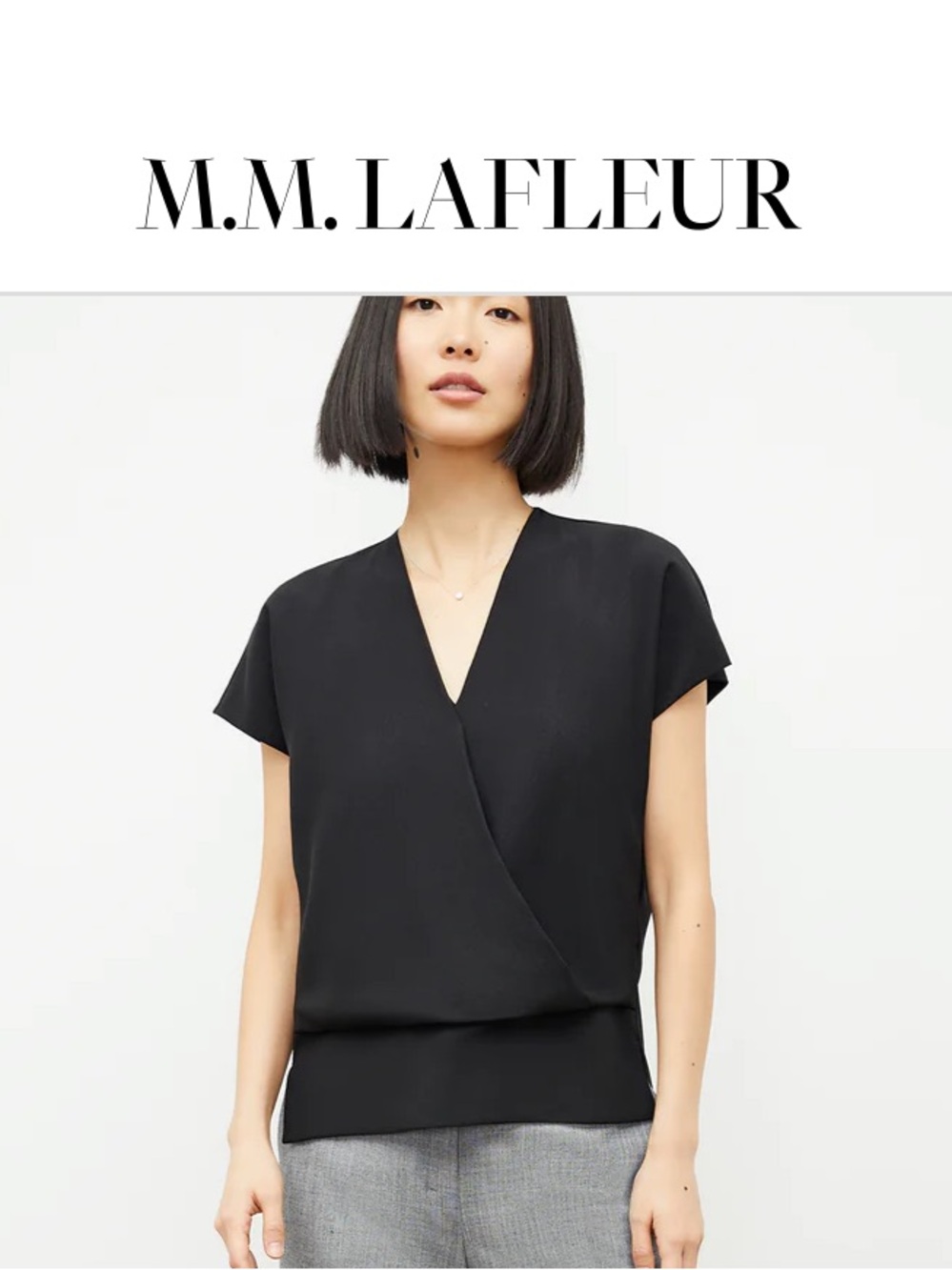 MM Lafleur Antonia Black Wrap Blouse